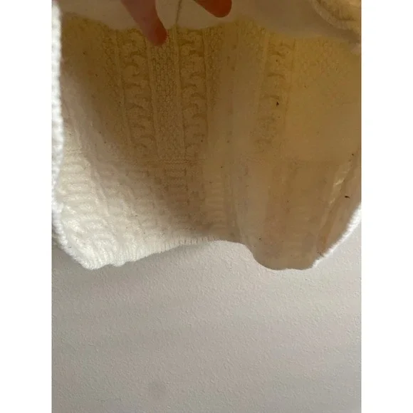 Aran Crafts Chunky Fisherman Cable Knit Merino Wool Zip Up Cardigan Sweater M - Picture 6 of 6